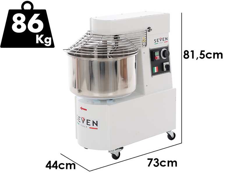 Seven Italy GH H 30 TR 2 V - Impastatrice a spirale - Da 25 Kg trifase a 2 velocit&agrave; ad alta idratazione