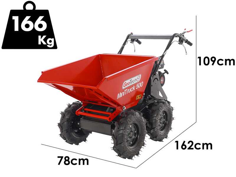GeoTech Pro MiniTruck 500 - Motocarriola 4x4 con motore Loncin G200F