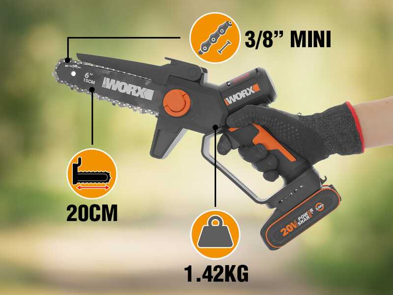 Worx WG327E - Potatore manuale a batteria - 20V 2Ah