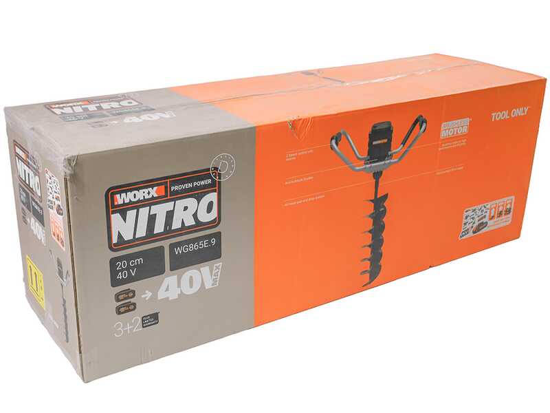Worx Nitro WG865E - Trivella a batteria - 40V - 2 x 20V 4Ah