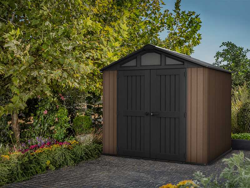 Keter Stronghold 8X8 - Casetta da giardino - Con porta a doppia anta - 252x231x241 cm