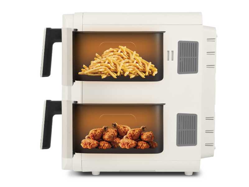 Girmi FG41 EcoFrit Dual - Friggitrice ad aria doppio cestello digitale 9L