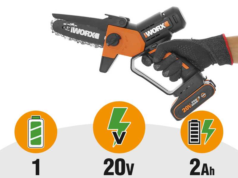 Worx WG326E - Potatore manuale a batteria - 20V 2Ah