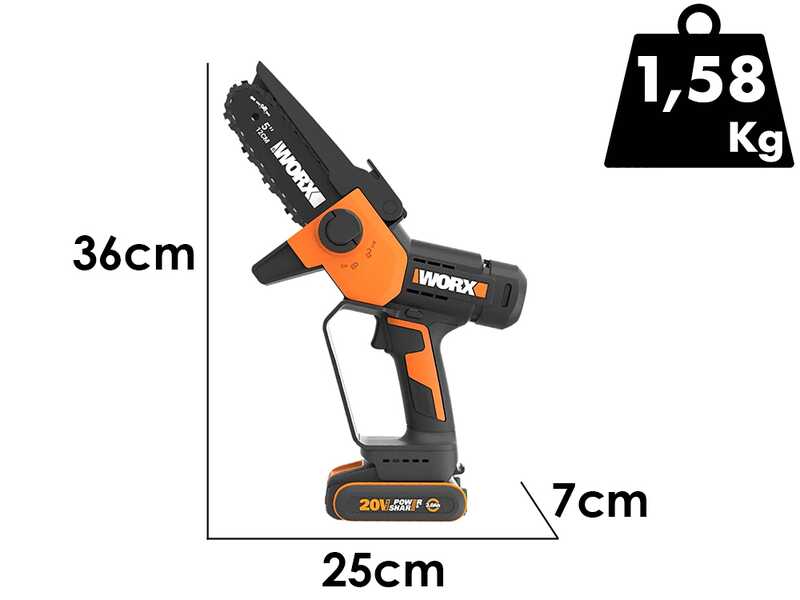 Worx WG326E - Potatore manuale a batteria - 20V 2Ah
