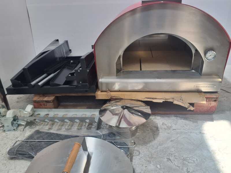 OUTLET - PICCOLI DIFETTI ESTETICI - Rossofuoco Campagnolo Rosso - Forno a legna da esterno con carrello
