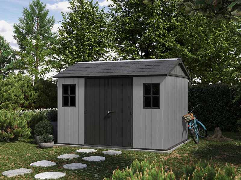 Keter Newton plus 7511/1175 grigia - Casetta da giardino - Con finestre - 230x350x246 cm