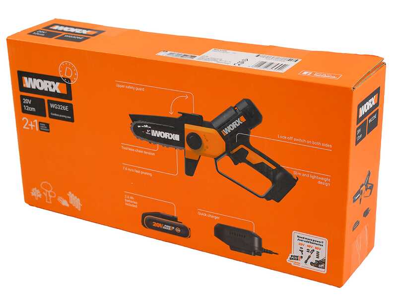 Worx WG326E - Potatore manuale a batteria - 20V 4Ah