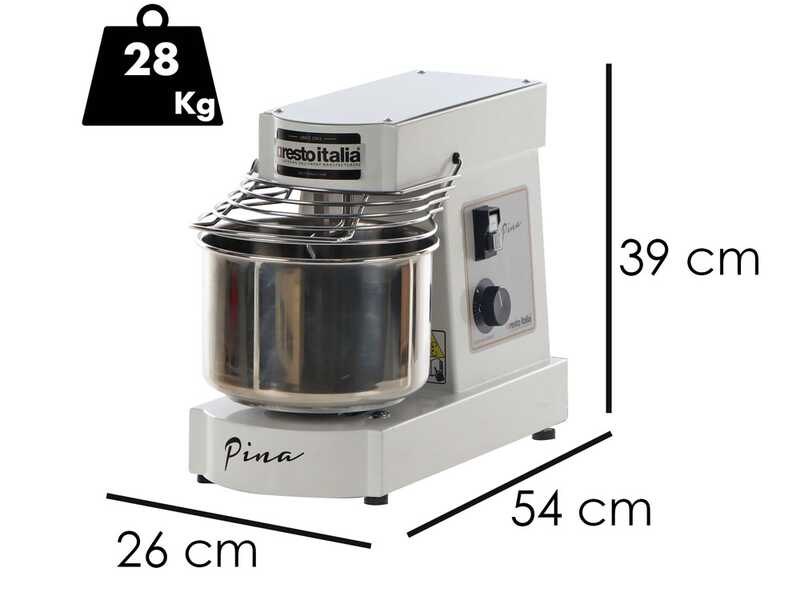 OUTLET - UTILIZZATO PER PROVA - Resto Italia Pina MO 10 - Impastatrice a spirale monovelocit&agrave; - 6 KG