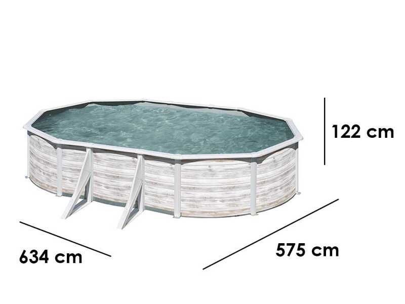 OUTLET - PICCOLI DIFETTI ESTETICI - Gre Finlandia Ovale 610x375x120cm - Piscina fuori terra in acciaio