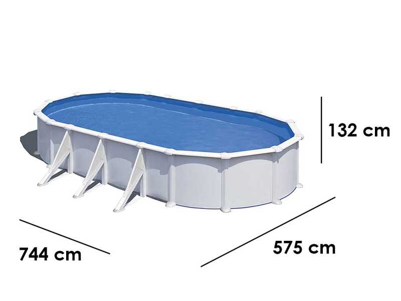 OUTLET - DIFETTI ESTETICI - Gre Atlantis Ovale 730x375x132cm - Piscina fuori terra in acciaio