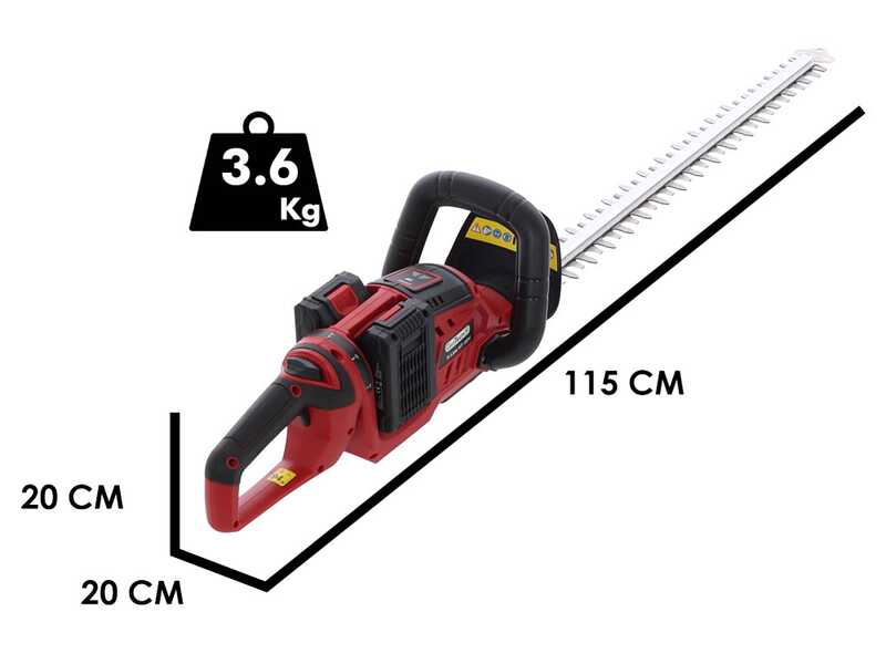 GeoTech X-Line HT-40V - Tagliasiepi a batteria - 40V - 2x20V 2Ah