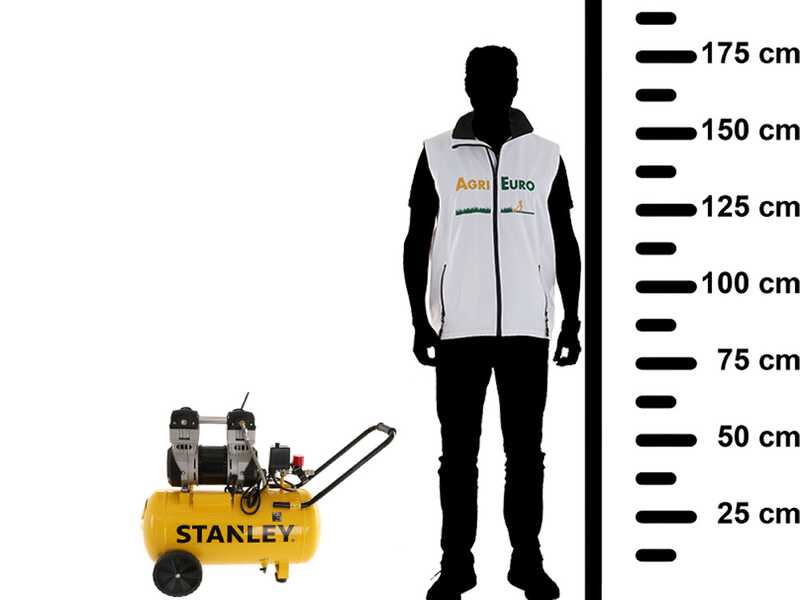 OUTLET - PICCOLI DIFETTI ESTETICI - Stanley DST 240/8/50 - Compressore aria elettrico monofase silenziato, oil-less - Motore 2 HP - 50 lt