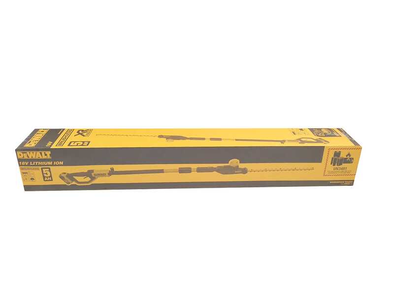 OUTLET - SENZA IMBALLO ORIGINALE - DeWalt DCMPH566P1-QW - Tagliasiepi elettrico su asta orientabile - Batteria 18V 5Ah