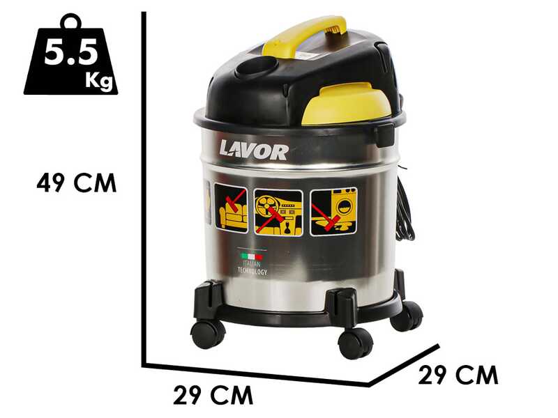 OUTLET - DIFETTI ESTETICI - Lavor VAC 20 S - Bidone aspirapolvere, aspiraliquidi e soffiante