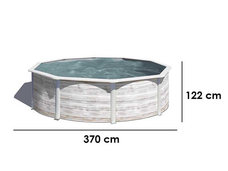 OUTLET - SENZA IMBALLO ORIGINALE - Gre Finlandia Rotonda &Oslash;350 x 120 cm - Piscina fuori terra in acciaio
