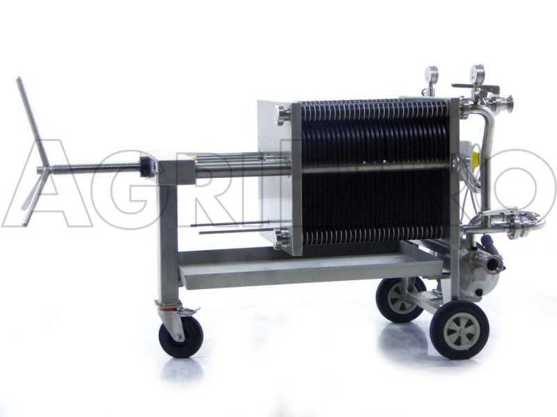 Enotecnica Pillan FC43 - Filtro professionale per cantina FC43 da 30 cartoni 40x40 cm - telaio/pompa acciaio INOX
