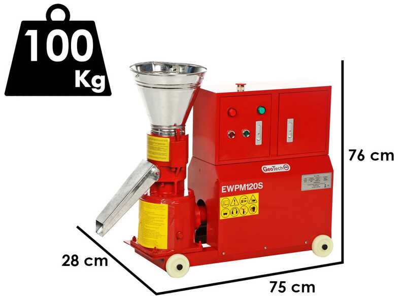GeoTech Pro EWPM120S - Pellettatrice monofase - Produzione in casa del pellet da riscaldamento