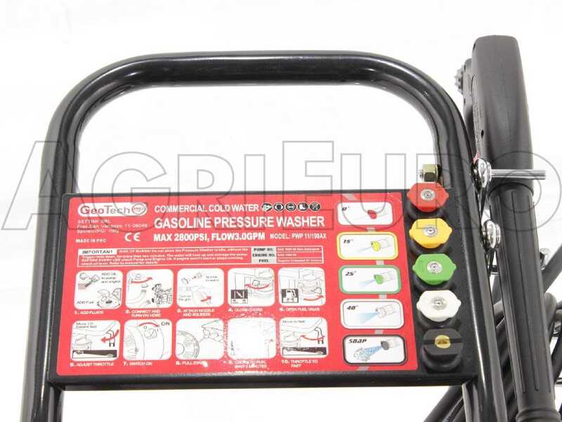 GeoTech Pro PWP 17/250 ZW - Idropulitrice a scoppio - 248 bar - Motore Loncin a benzina 389cc