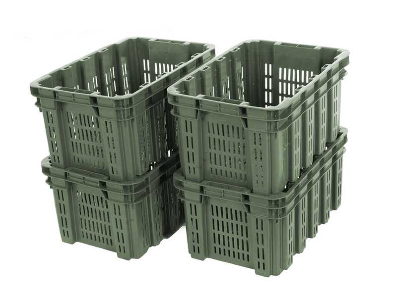 Nr. 72 Cassette in plastica multiuso impilabili e sovrapponibili con laterali rinforzati