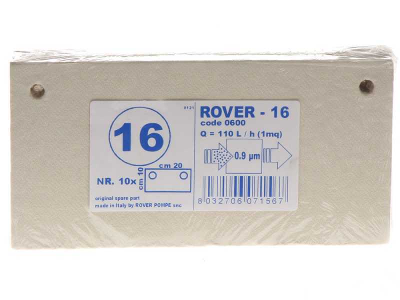 Tipo 16 - Cartoni filtranti Rover per pompe con filtro Pulcino - 20x10 cm - 10 pezzi