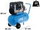 ABAC POLE POSITION OS20P - Compressore aria elettrico monofase silenziato, oil-less - Motore 2 HP - 24 lt