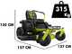 Ryobi ZTR480ex - Trattorino taglierba a batteria a raggio zero - Motore elettrico a batteria 48V/100Ah - taglio da 107cm - 2in1