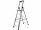 S.T.P. Issima A07IS200, 5 gradini, 1.74 m - Scalandrino in alluminio con cavalletto - Altezza stimata operativa 3.12 m