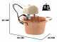LAR Polentamatic - Paiolo in rame elettrico martellato per polenta a base piana 3.5L - max 8W