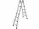 Marchetti Black 44, 2x8 gradini, 4 m - Scala telescopica in alluminio - Altezza stimata operativa 5 m