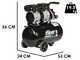 FIAC SUPERSILENT 24/1 - Compressore aria elettrico monofase silenziato, oil-less - Motore 1 HP - 24 lt