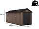 Keter Newton plus 7517/1775 - Casetta da giardino - Con porta doppia anta e finestre - 230x539x246 cm