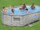 Bestway Steel Pro Max Splashview 56946 - 488x305x107 cm - Piscina Ovale per 7-8 Persone