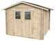Alce Hobby 248x248 - Casetta da giardino in legno - Con finestre e porta a doppia anta - 248x248x217 cm