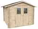 Alce Hobby 248x248 - Casetta da giardino in legno - Con finestre e porta a doppia anta - 248x248x217 cm