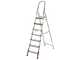Scalandrino in alluminio con cavalletto Alice 7, 7 gradini,  2.15 m - Altezza stimata operativa 2.54 m