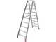 Scala in alluminio doppia 1031, 2x9 gradini, 2.12 m - Altezza stimata operativa 3.12 m