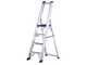 Svelt Regina SREGI108, 4 gradini, 1.70 m - Scalandrino in alluminio con cavalletto - Altezza stimata operativa 2.96 m