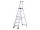 Svelt Regina SREGI130, 7 gradini, 2.45 m - Scalandrino in alluminio con cavalletto - Altezza stimata operativa 3.66 m