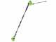 Greenworks PH40B01-01 - Tagliasiepi elettrico su asta di prolunga telescopica orientabile - 40V - SENZA BATTERIA E CARICABATTERIA