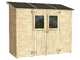 Alce Vaniglia 245x102 - Casetta da giardino in legno - Con finestra frontale - 245x102x222 cm