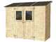 Alce Vaniglia 245x102 - Casetta da giardino in legno - Con finestra frontale - 245x102x222 cm