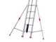 Facal Roller R41-3S - 3x13 gradini, 10.34 m - Scala tripla telescopica in alluminio - Con stabilizzatori - Altezza stimata operativa 11.24 m