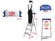 Facal Maxi GM/7M, 7 gradini, 2.10 m - Scalandrino in alluminio con cavalletto - Altezza stimtata operativa 3.39 m