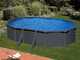 Gre Anthracite Ovale 610x375x132cm - Piscina fuori terra in acciaio