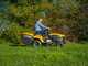 Stiga Estate 384e - Kit Trattorino tagliaerba con 2 moduli batteria ePower Pro da 56V/40Ah - Cesto di raccolta e mulching