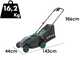 Bosch Rotak18V2-38 - Tagliaerba a batteria 36V - 3X18V/4Ah - Taglio 38 cm