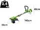 Greenworks G48GTE30IIK2 - Tagliabordi a batteria - SENZA BATTERIE E CARICABATTERIE