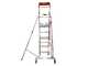 OUTLET - DIFETTI ESTETICI - Facal Cast&agrave; CTA-6, 5 gradini, 2.60 m - Scala in alluminio pieghevole su ruote - Altezza stimata operativa 3.39 m