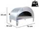 Pizza Party Emozione Silver - Forno a gas per pizza da esterno - Camera di cottura 40x70 cm - Piano cottura in biscotto