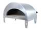 Pizza Party Emozione Silver - Forno a gas per pizza da esterno - Camera di cottura 40x70 cm - Piano cottura in biscotto